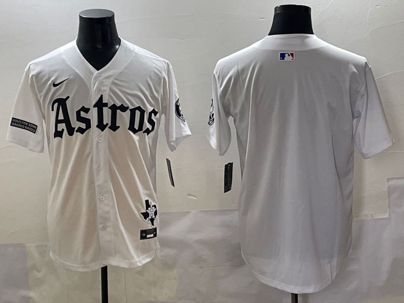 Men 2025 Houston Astros Blank White Five generations Joint Name Nike MLB Jersey style 4->houston astros->MLB Jersey